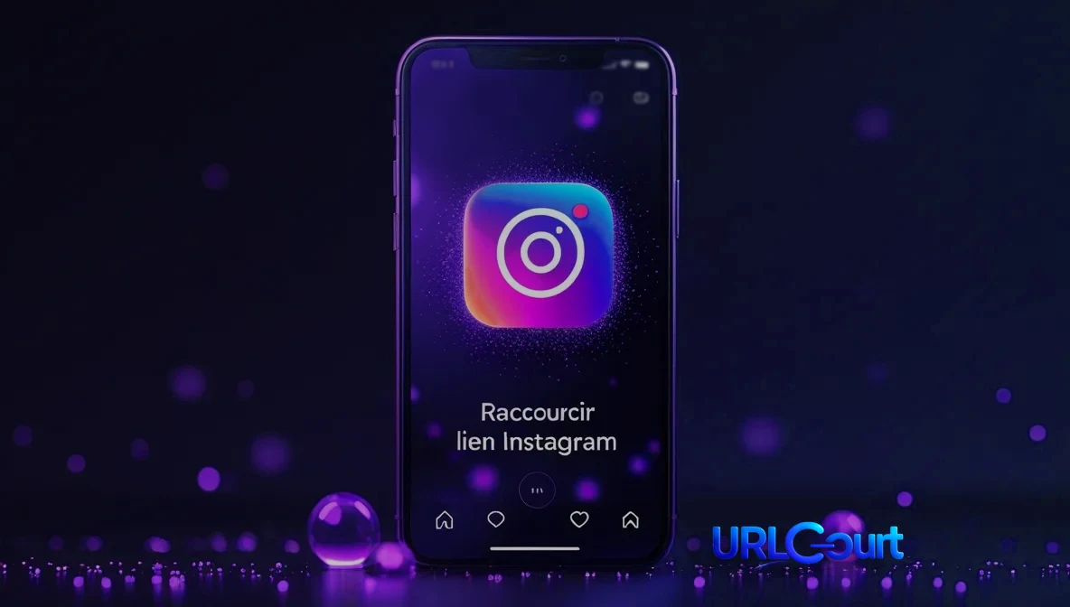 Raccourcir lien Instagram – Bio clean avec lien court glowing indigo, design premium dark mode 2026
